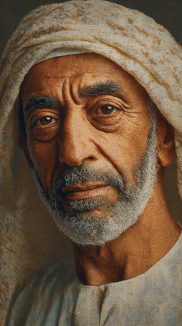 Sheikh Zayed Cross Stitch Portrait Studio Photography