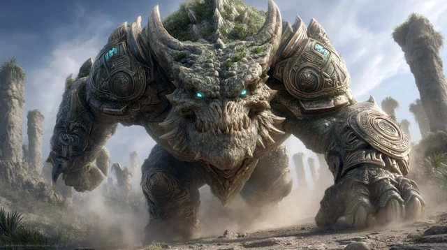 Earth Dragon Lord Emerges Epic Fantasy Artwork