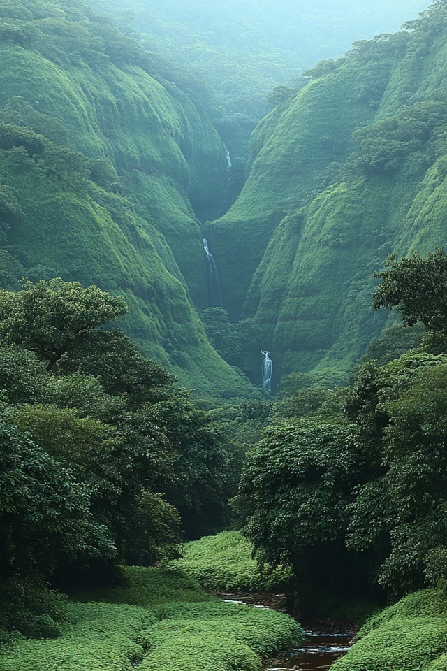 Green Valley Waterfall Landscape