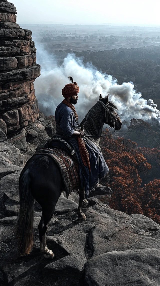 Maratha Chieftain Watches Delhi Burn