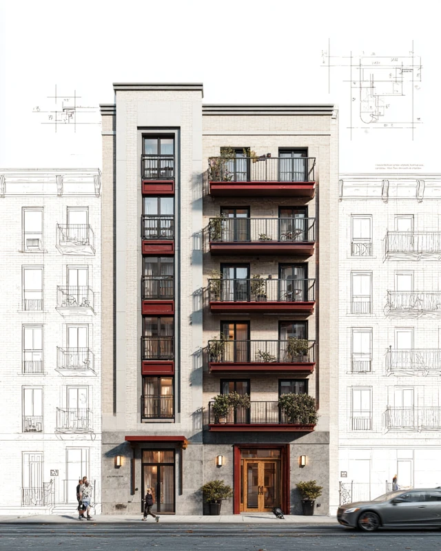 Brooklyn Apartment Building 3D Rendering Architecture Design