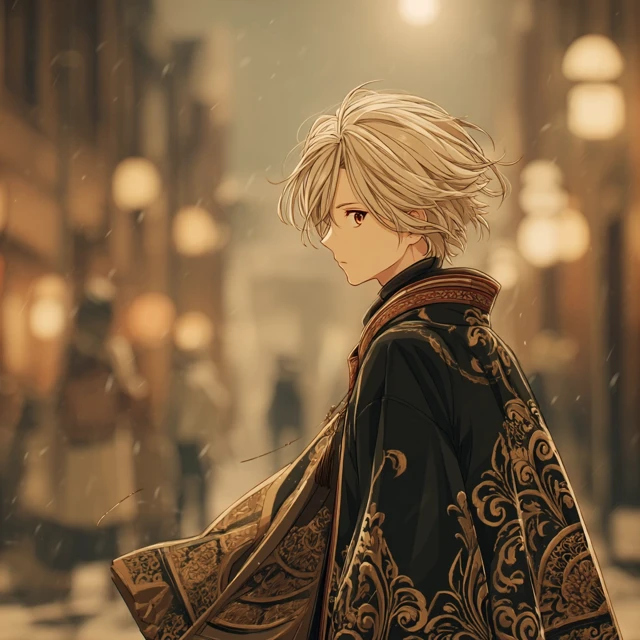 Anime Boy in Victorian London Kyoto Animation Style