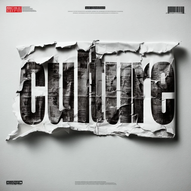 Culture Word Art Magazine Tear Bold Typography Design