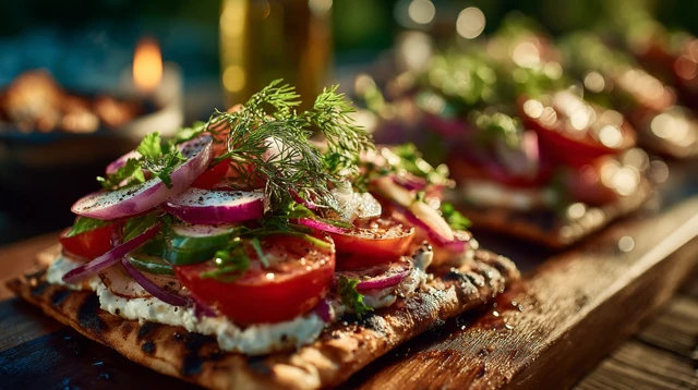 Grilled Flatbreads with Fresh Summer Ingredients