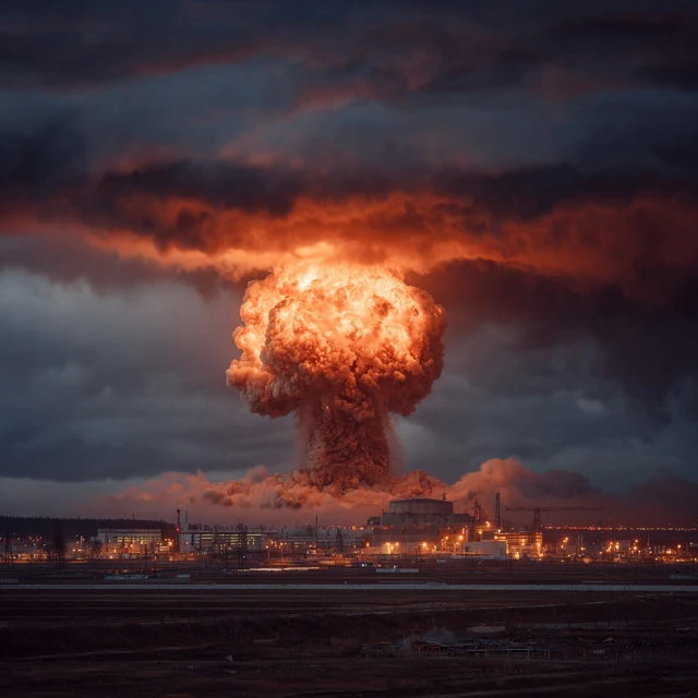 Nuclear Facility Explosion 3D Render
