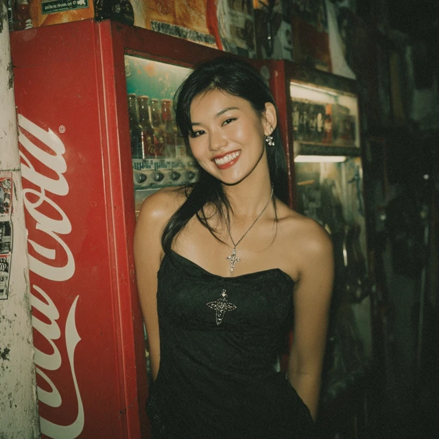 Asian Woman Vintage Photo Coca Cola Aesthetic