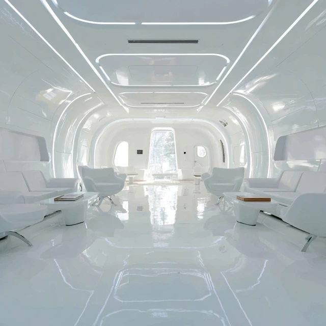 Futuristic Clinic Interior Minimalist White Space