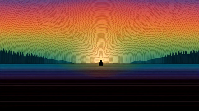Psychedelic Sunset Illusion with Shaman
