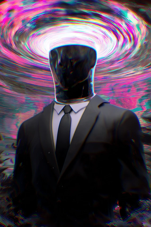 Retro Surreal Man Galaxy Inside Out 80s Aesthetic