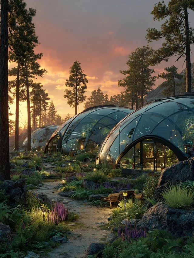 Healing Pods in a Forest AI Sensory Therapy