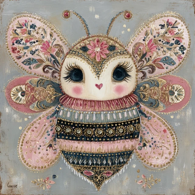 Whimsical Pastel Bee Illustration