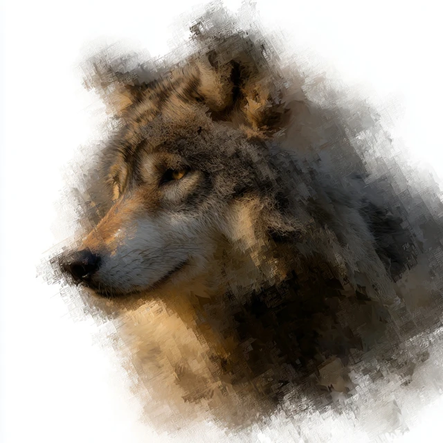 Wolf Graphics Digital Art White Background