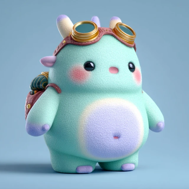 Cute 3D Cartoon Dragon Character