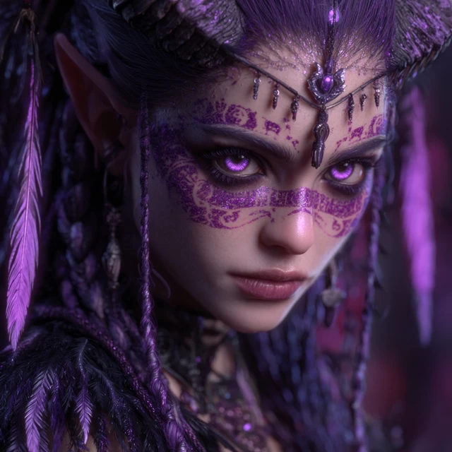 Mystical Dark Elf Fantasy Portrait 4K