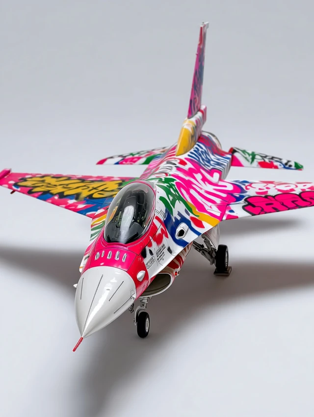 F16 War Plane Graffiti Art Urban Street Style