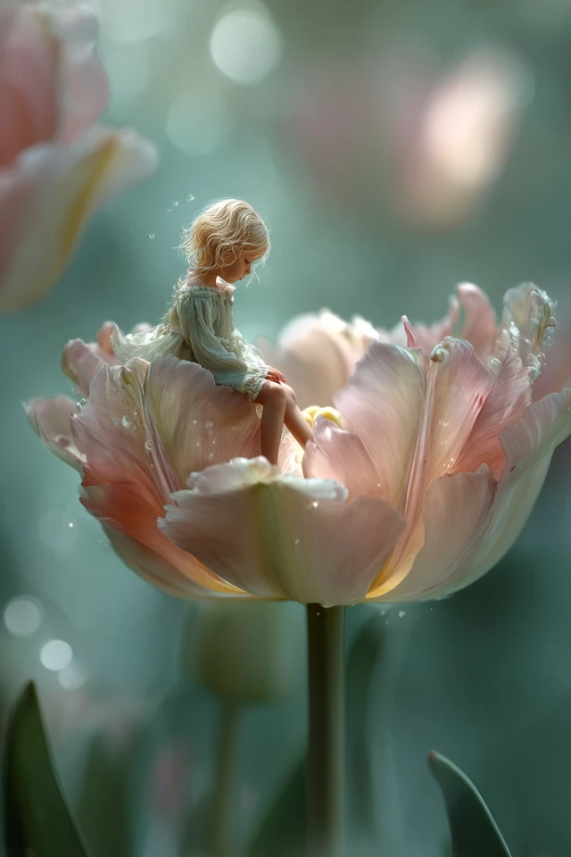 Girl in Ice Cream Tulip - Fairytale Dream