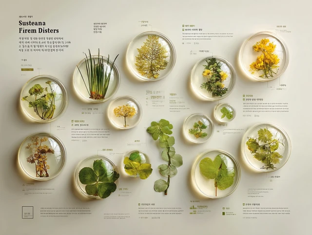 Botanical Specimen Display Korean Wetland Plants