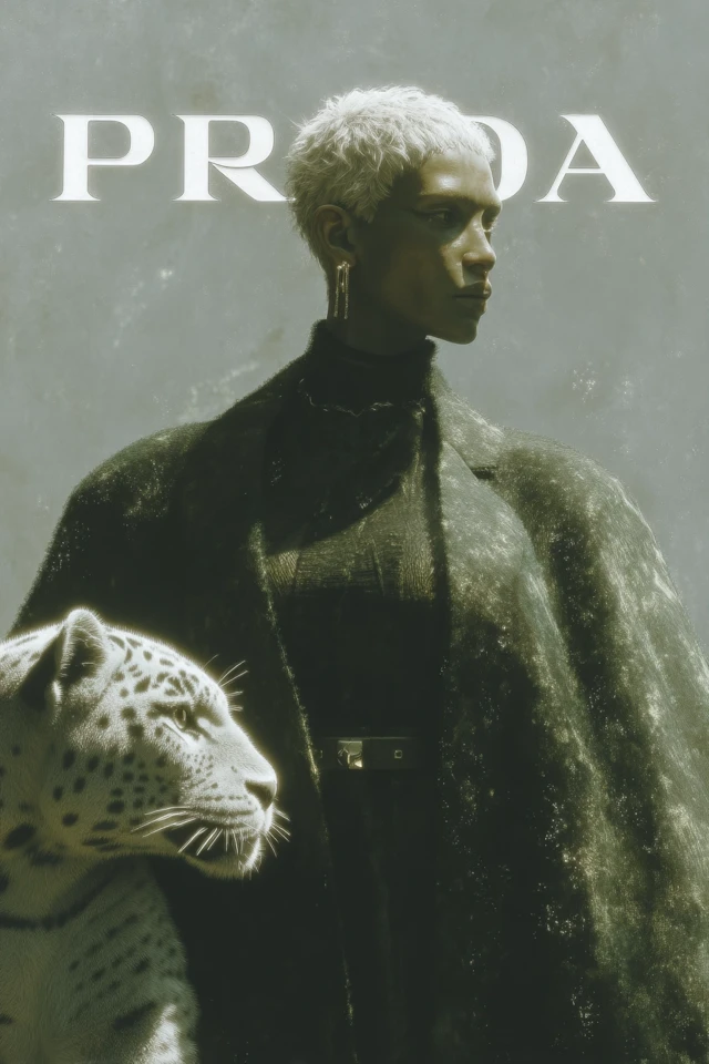 Prada Vogue Illustration Black Woman and Panther