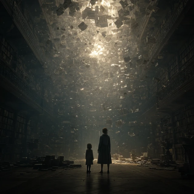 Library Scene Mother and Daughter Christopher Nolan