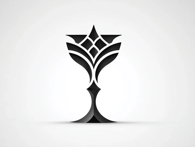 Abstract Chalice Logo Black and White