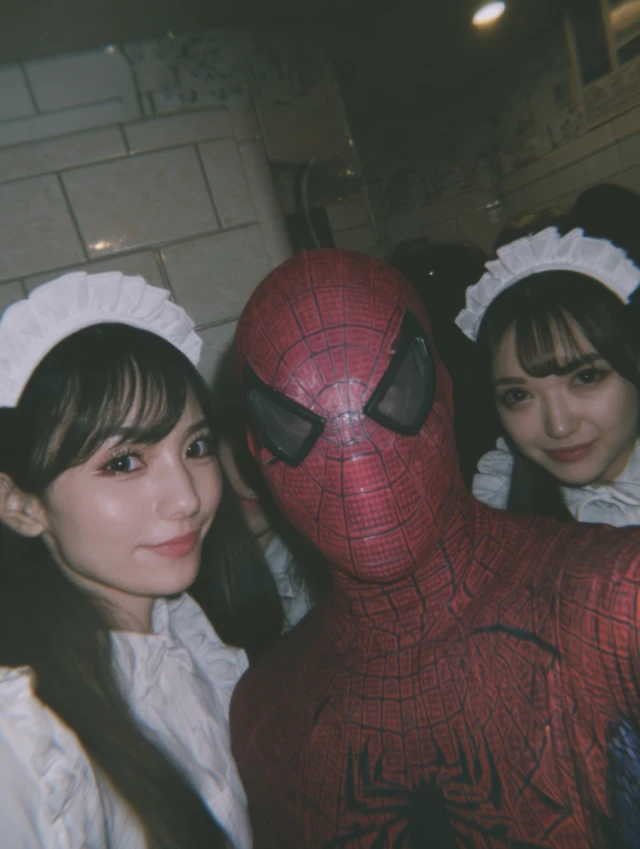 Spider-Man Selfie with Japanese Maids