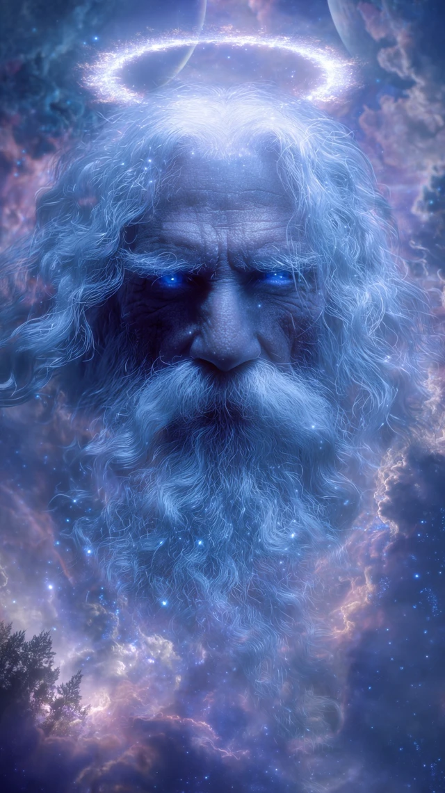 Wise Man in Cosmic Cloud Celestial Art