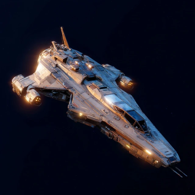 Striker Corvette Spacecraft in Deep Space