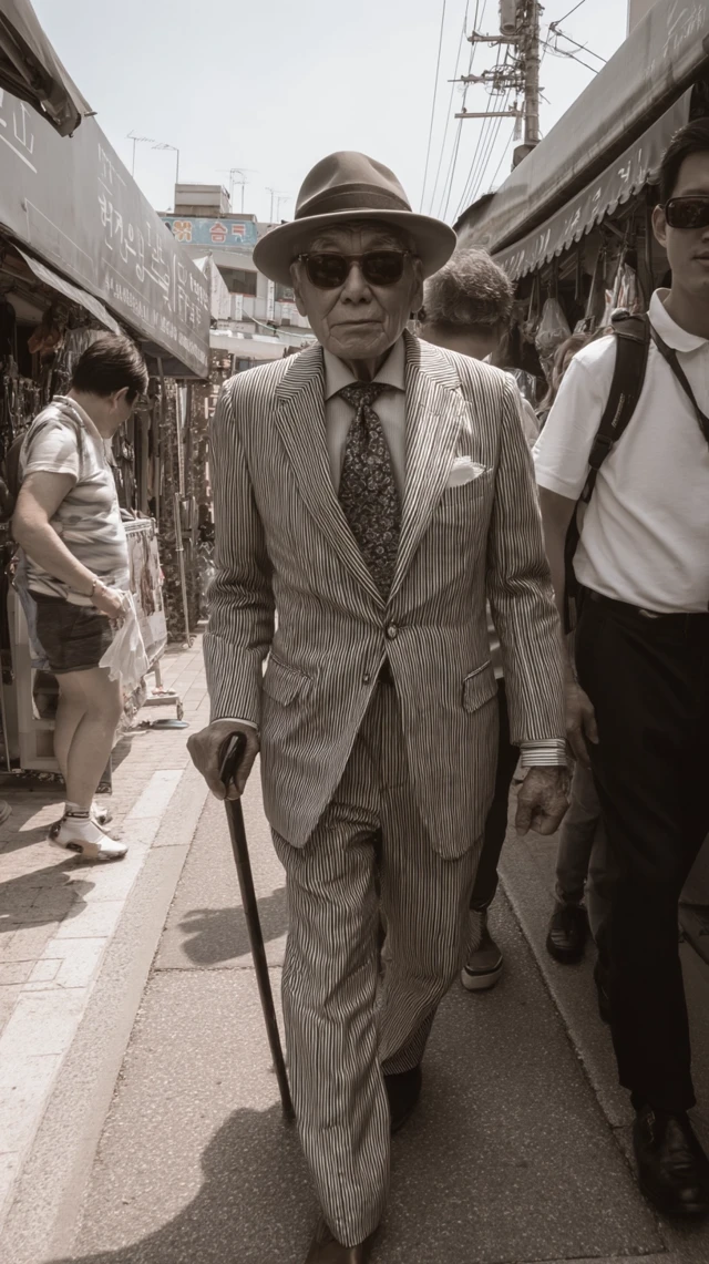 Elegant Elderly Korean Man at Dongmyo Flea Market