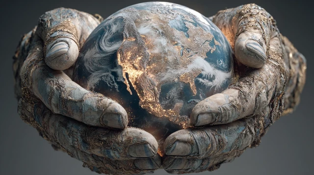 Humanity and Earth Metaphorical Portrait