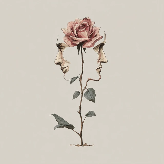 Surreal Rose Design Concept Dali Inspired Illustration