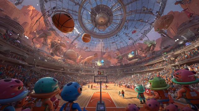 Mars Basketball Arena 3D Pixar Style