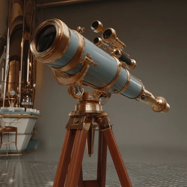 Galileos Telescope 3D Model Artstation Render
