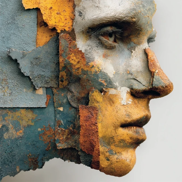 Rusted Face Art Decay and Transformation