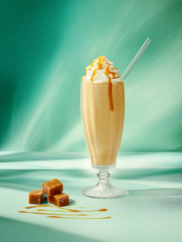 Salted Caramel Milkshake Delicious Dessert Drink