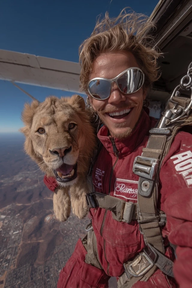 Skydiving with a Lion Thrilling Adventure