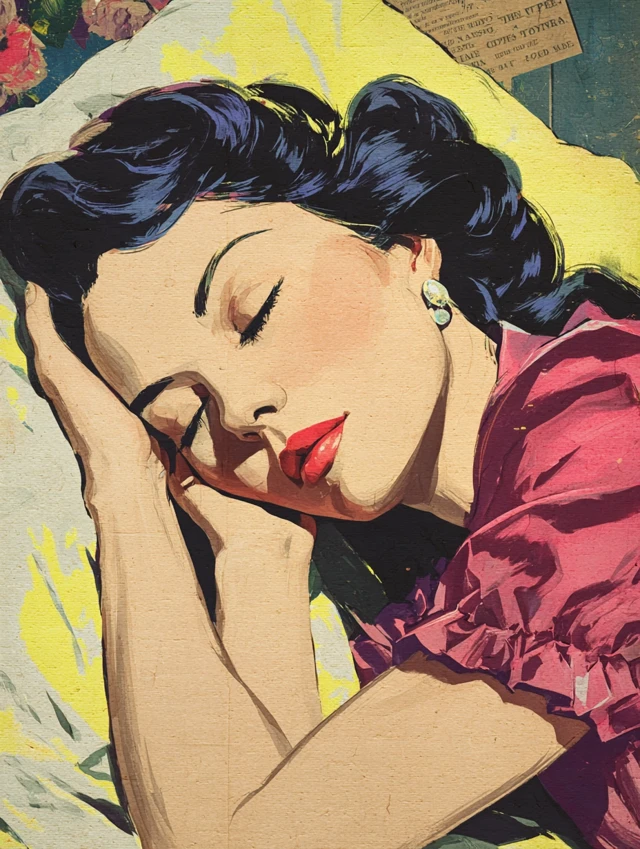 Woman Sleeping Pulp Magazine Art