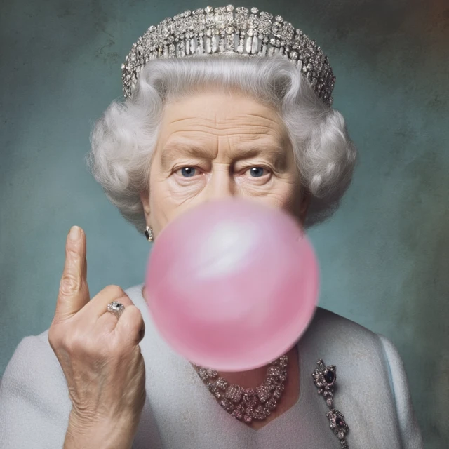 Queen Elizabeth II Chewing Gum Rebellious Art