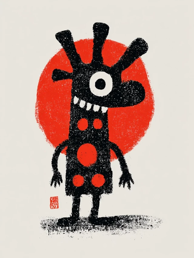Dogon Art Inspired Illustration Of Dogs