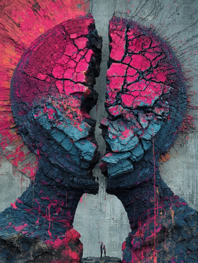 Splitting Hands Abstract Art