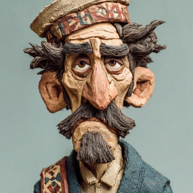 Clay Caricature of Middle Eastern Man Classic Stop Motion
