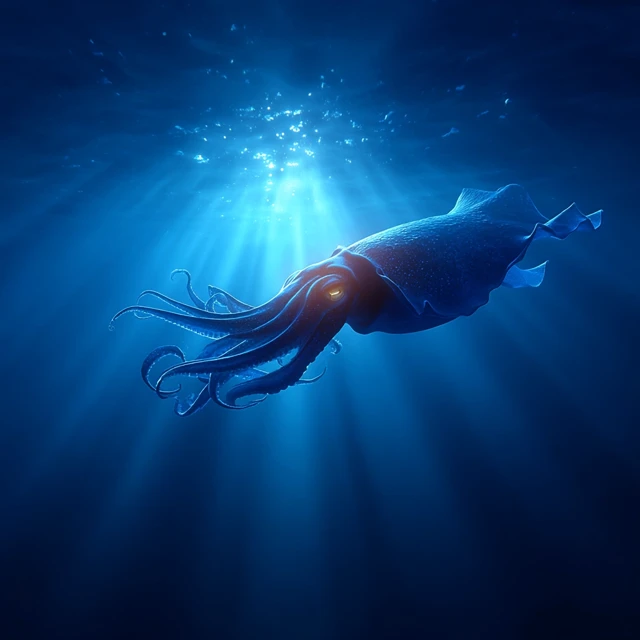 Squid Swimming Underwater Photography