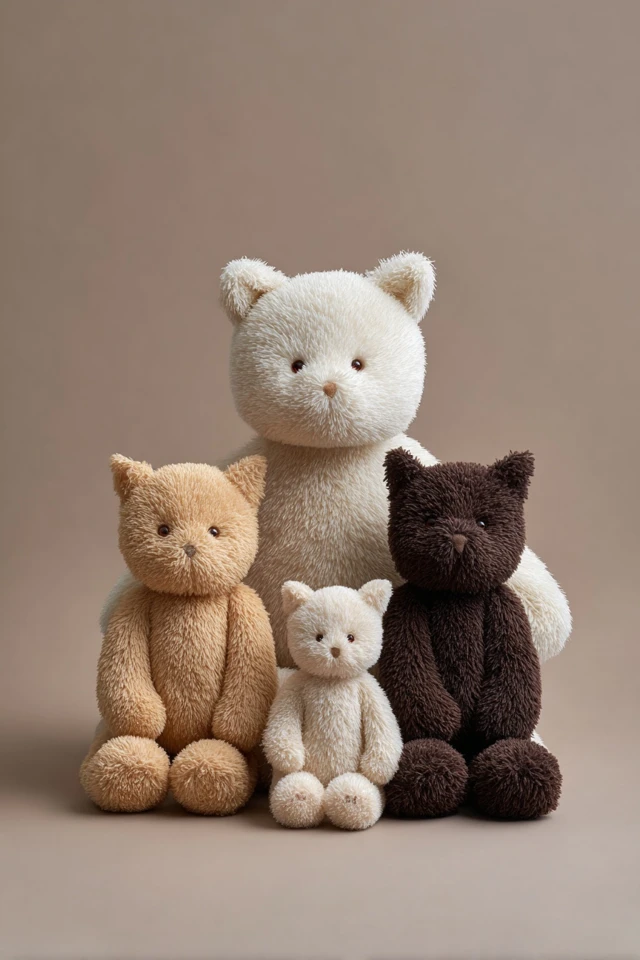 Fluffy Cat Doll Product Photo Soft Studio Lighting