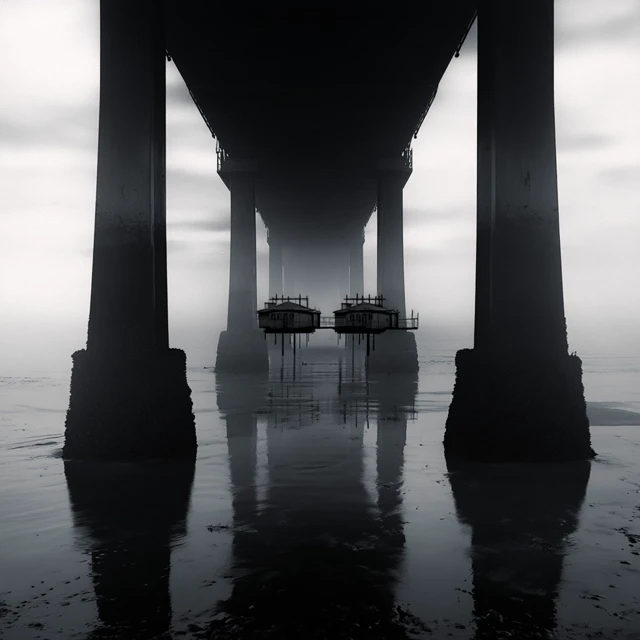 The Sentinels Black and White Bridge Photography