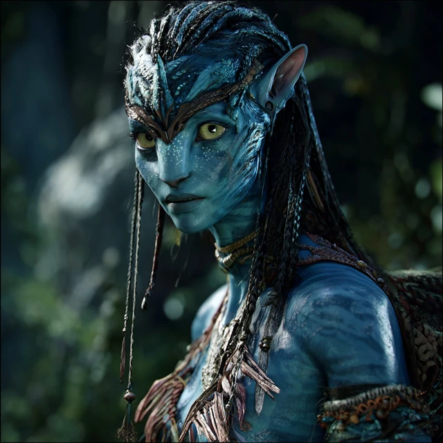 Neytiri Avatar Zoe Saldana in Pandora Jungle