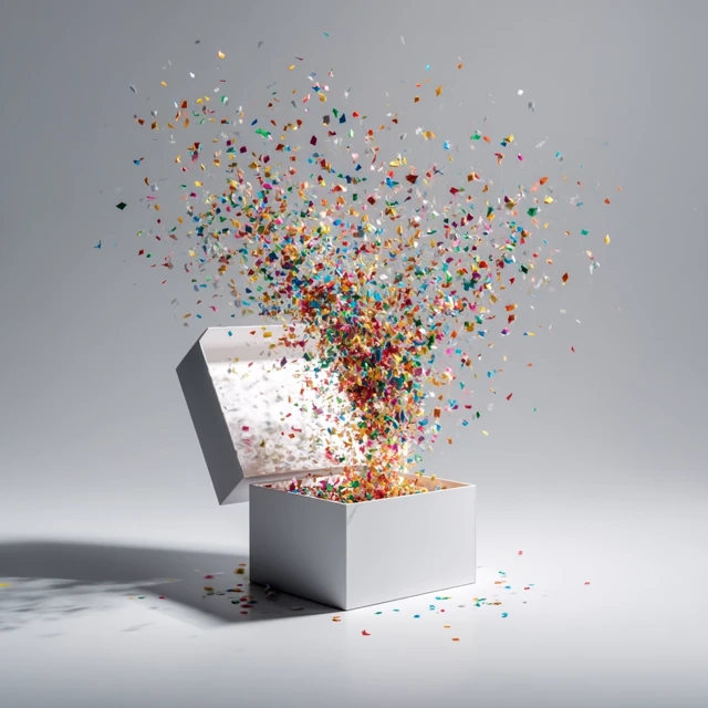 Confetti Explosion From White Box Photography