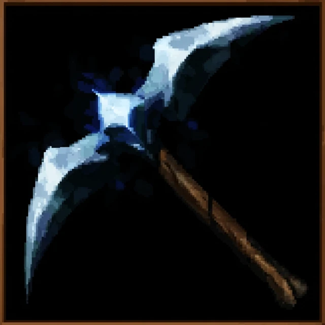 Pickaxe Skill Icon Isolated on Black Background