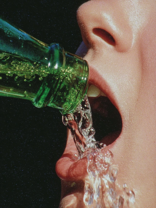Woman Drinking Water From Bottle Close Up Stephen Shore