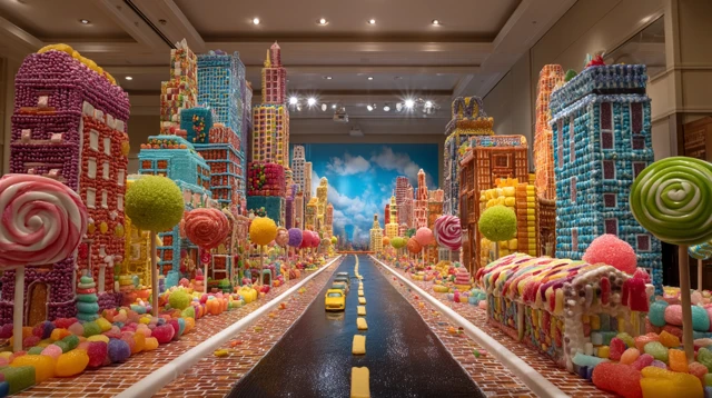 Candy City A Hyperrealistic Panoramic View