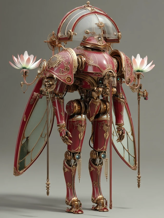 Baroque Lotus Knight Mech Illustration