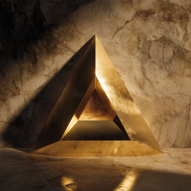 Golden Pyramid Abstract Architecture Design